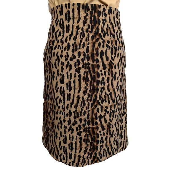 A.B.S by Allen Schwartz Leopard Print Black & Brown A-line Skirt Size 10P - Picture 6 of 12